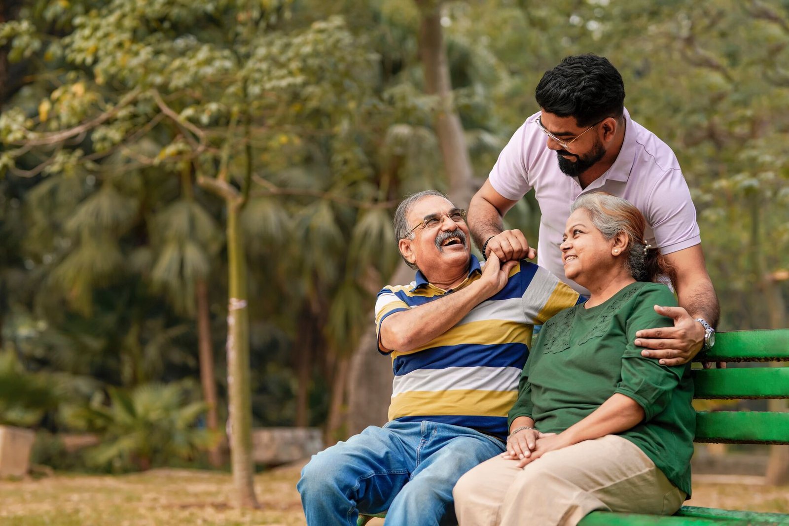 Group of happy senior friends smiling together